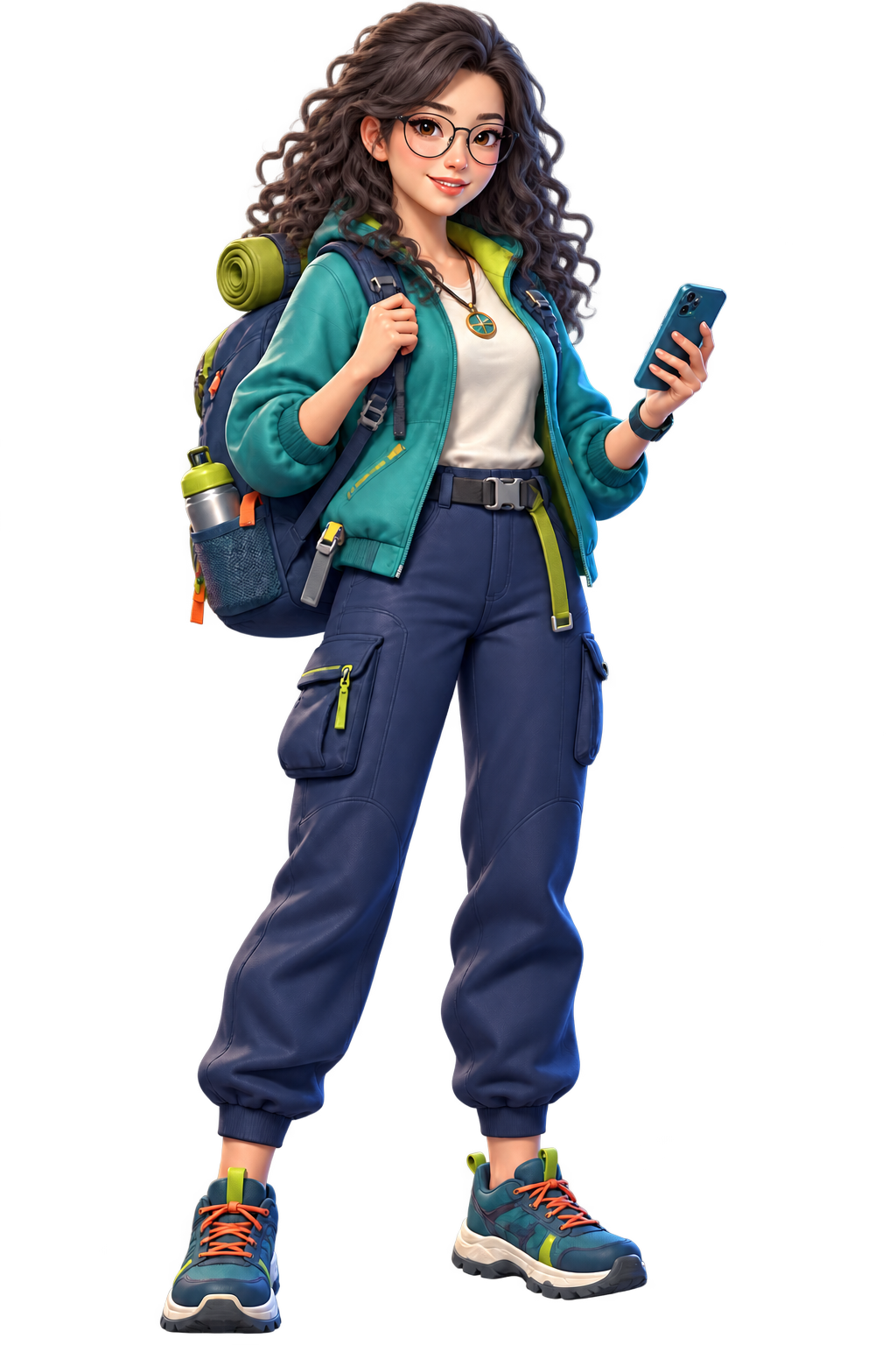 Game-style illustration of Inzali as a developer explorer